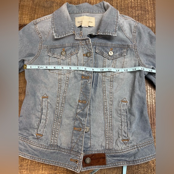 Pilcro and the Letterpress Light Blue Distressed Railroad Denim Jacket - Picture 8 of 11